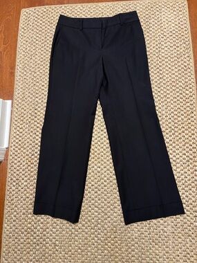 Ann Taylor Black Straight-Leg Dress Trousers with Cuffs - 6P